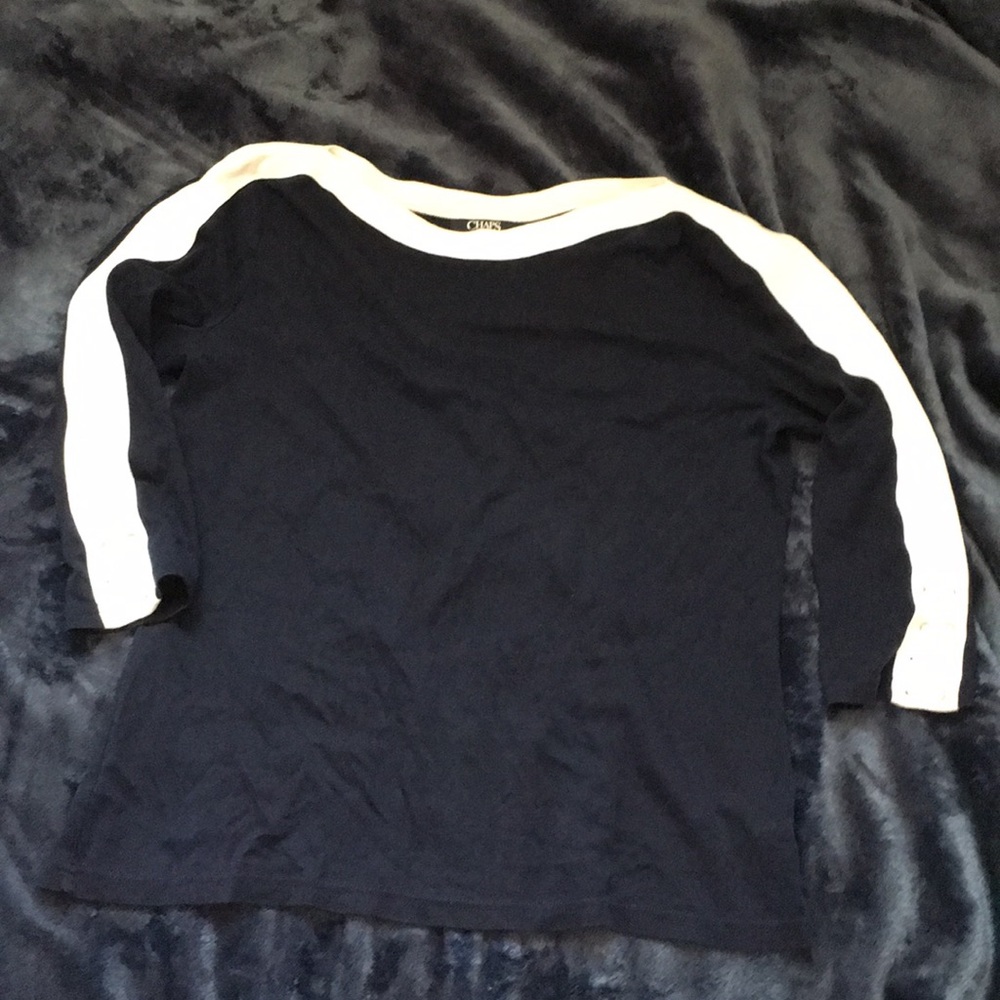 Chaps blue and white top